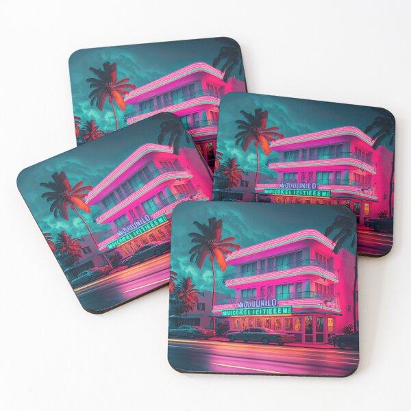 Artikelvorschau, Synth-Wave Miami: Neon 80s Reviva entworfen und verkauft von iQuorra.