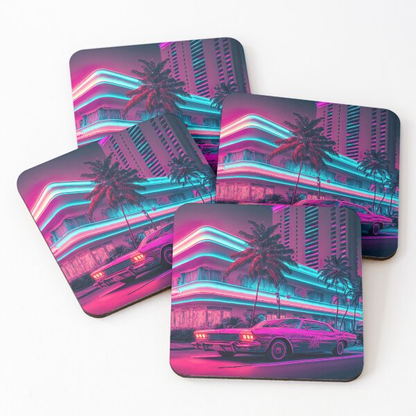 Artikelvorschau, Neon Miami Nights: Synth-Wave-Revival entworfen und verkauft von iQuorra.