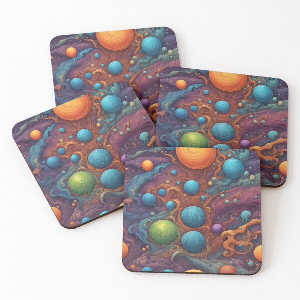 Artikelvorschau, Psychedelic Neon Cosmic Planet Pattern entworfen und verkauft von TheArtOfPat.