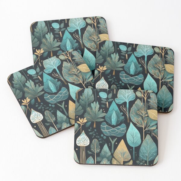 Item preview, Aspen leaves design blues, greens, and golds designed and sold by PaddyPaws.