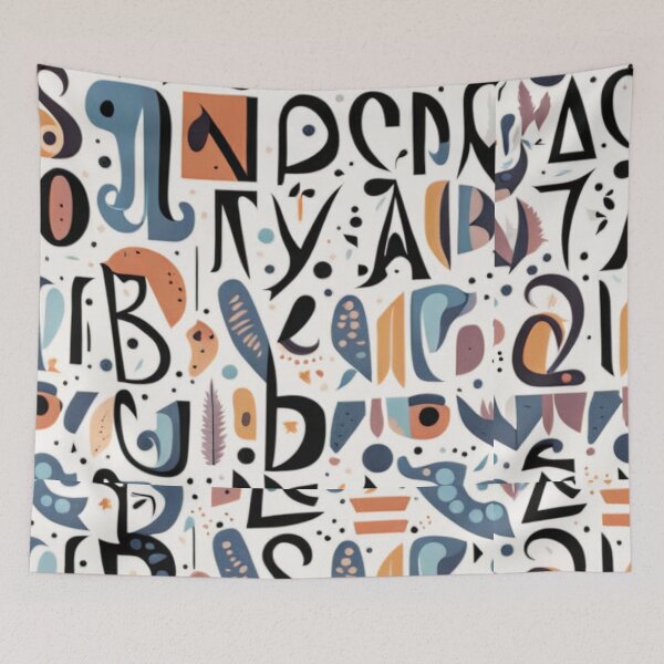 Item preview, Abstract alphabet pattern, abstract aesthetic, boho style designed and sold by boyangyang.