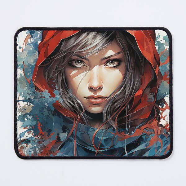 Item preview, Red Blue Kunoichi Ninja Watercolor designed and sold by TheBlackBard.