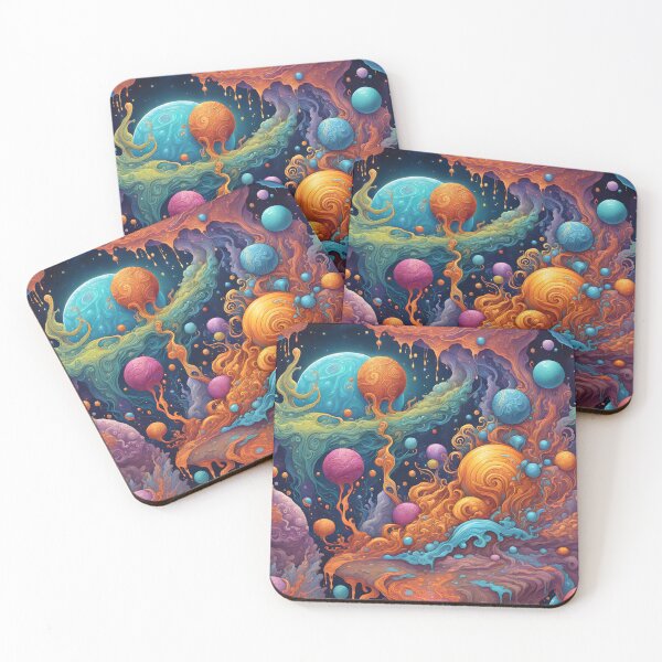 Artikelvorschau, Psychedelic Neon Cosmic Planet Pattern entworfen und verkauft von TheArtOfPat.