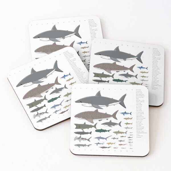 Item preview, Shark Sizes Comparison Set designed and sold by SUPERHERON.