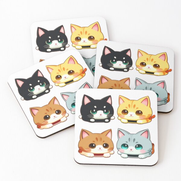 Item preview, Purr-fectly Adorable: Four Feline Friends Take Center Stage in Charming Design Delight designed and sold by creativelittleo.
