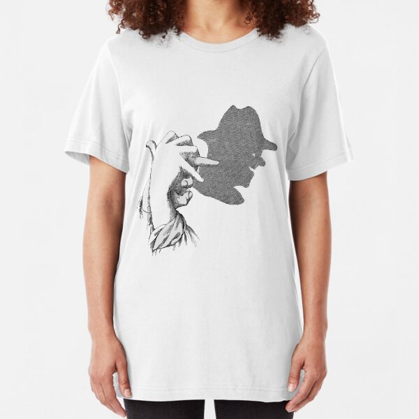 Hands Shadow Art in the Man Sketch Slim Fit T-Shirt