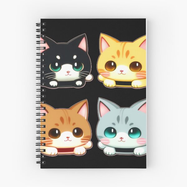 Item preview, Purr-fectly Adorable: Four Feline Friends Take Center Stage in Charming Design  black Delight designed and sold by creativelittleo.