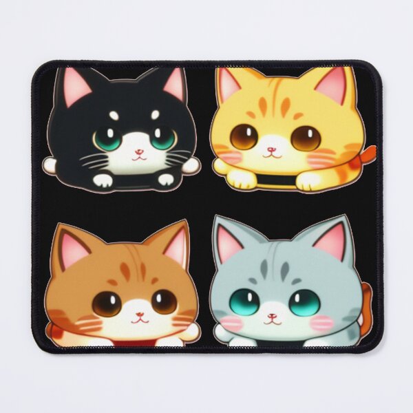 Item preview, Purr-fectly Adorable: Four Feline Friends Take Center Stage in Charming Design  black Delight designed and sold by creativelittleo.
