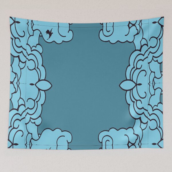 Item preview, Fourth Wing Clouds Teal Illustrated  designed and sold by TheFantazyForge.