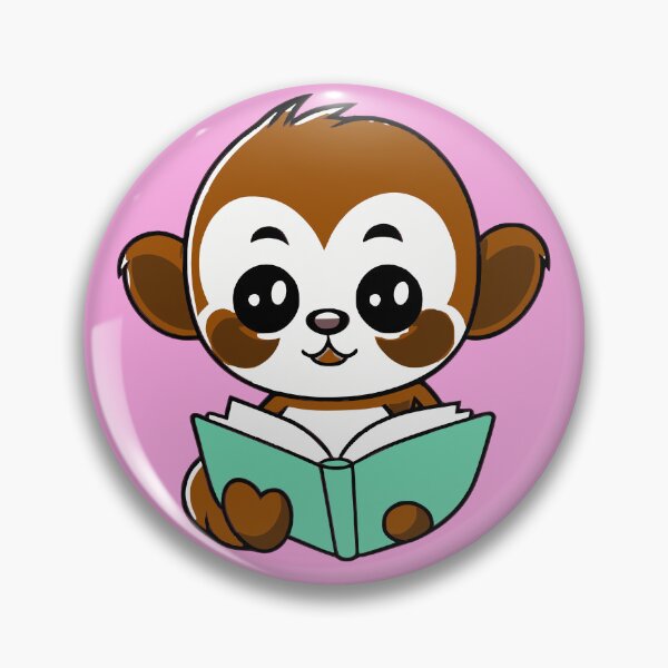 Item preview, Cute kawaii Monkey Reading designed and sold by DT creations.