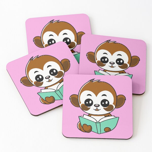 Item preview, Cute kawaii Monkey Reading designed and sold by DT creations.