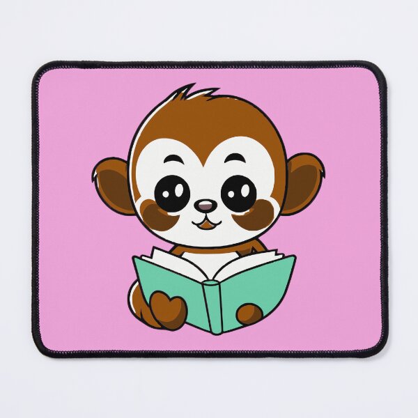 Item preview, Cute kawaii Monkey Reading designed and sold by DT creations.