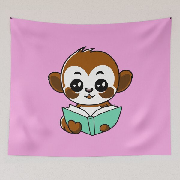 Item preview, Cute kawaii Monkey Reading designed and sold by DT creations.