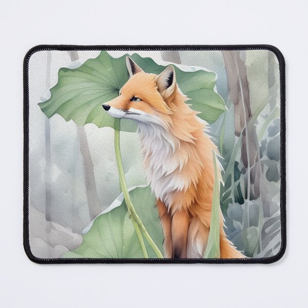 Item preview, Red Fox and Lotus Leaves designed and sold by TheCurators.