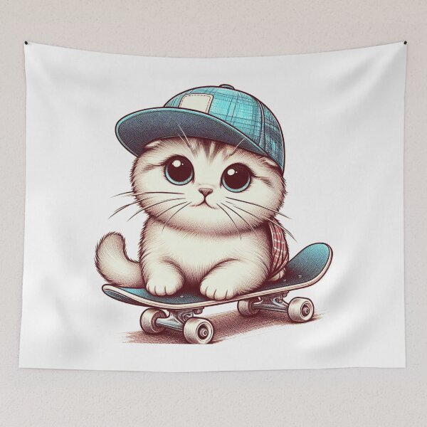 Item preview, Cat And skateboarder love designed and sold by VANWANSHOP.