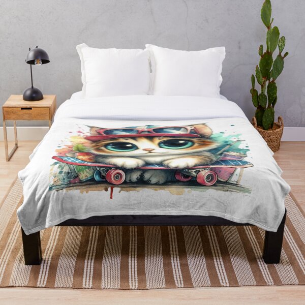 Item preview, The Cat And The skateboarder designed and sold by VANWANSHOP.