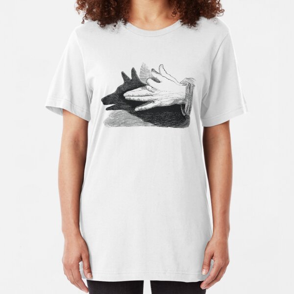 Hand shadow Dog Slim Fit T-Shirt