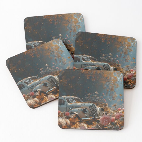 Item preview, Retro Car in  the Colorful garden designed and sold by Sp3ctrumOfColor.