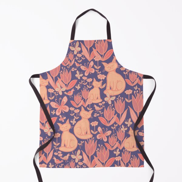 Item preview, Life is Peachy in the garden - dark denim ground designed and sold by AprilAppleArt.