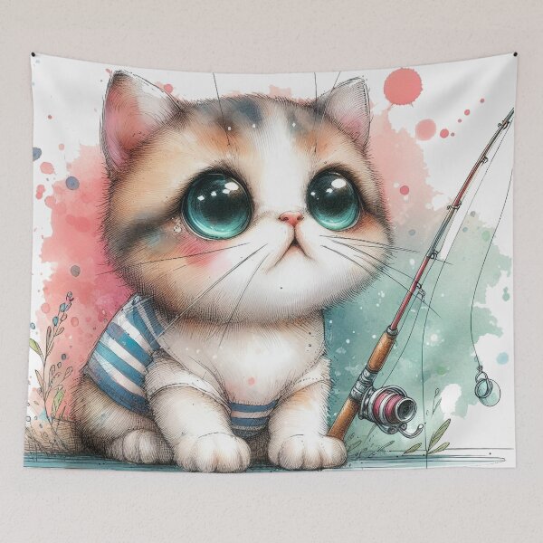 Item preview, Cat Love Fishing designed and sold by VANWANSHOP.
