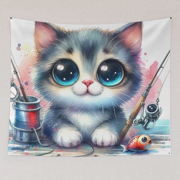 Item preview, The Cat Love Fishing designed and sold by VANWANSHOP.