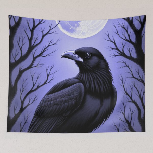 Item preview, Haunting Black Raven On a Full Moon designed and sold by TheDarkWardrobe.