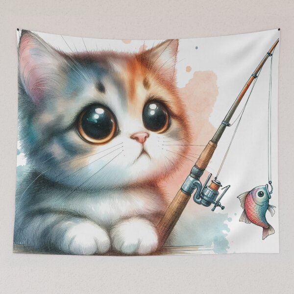 Item preview, The Cat of love Fishing designed and sold by VANWANSHOP.