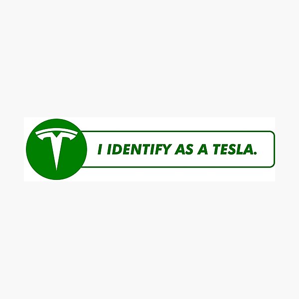 Item preview, I Identify As a Tesla - Bumper Sticker designed and sold by MoonlightMan.