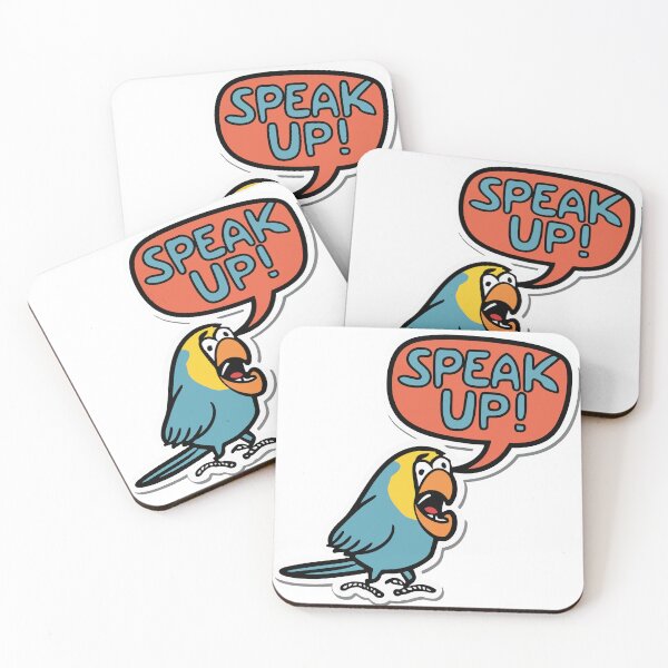 Item preview, Humorous Parakeet 'Speak Up!' Cartoon Sticker designed and sold by NiftyWrx.