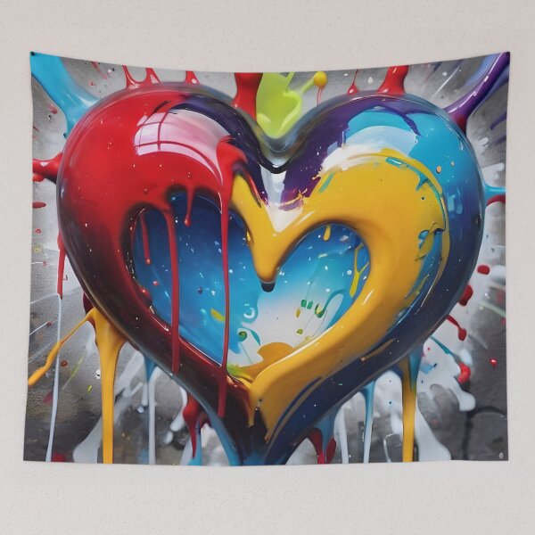 Aperçu de l'œuvre Glass Love Heart Paint Splash créée et vendue par TheArtOfPat.