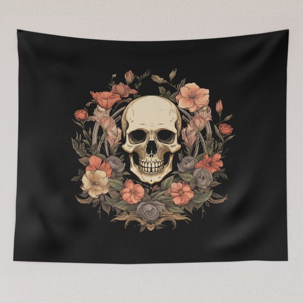 Item preview, American Traditional Skull with Floral designed and sold by Goku Creations.