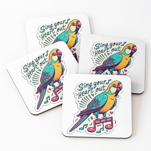 Item preview, Parakeet Singing 'Sing Your Heart Out' Comic Style designed and sold by NiftyWrx.