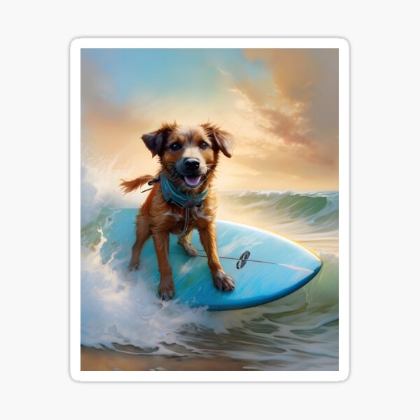 Item preview, Surfing Dog Loves The Waves designed and sold by TheArtOfPat.