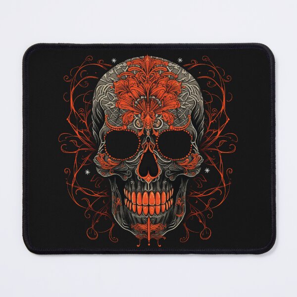 Item preview, Silver and Orange Skull head tattoo design designed and sold by Goku Creations.