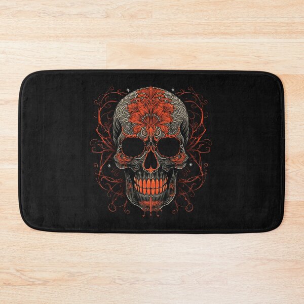 Item preview, Silver and Orange Skull head tattoo design designed and sold by Goku Creations.