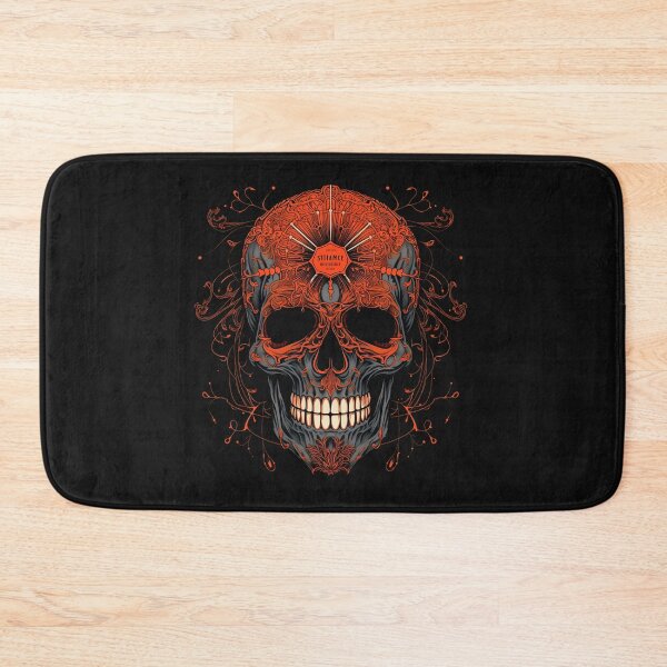Item preview, American Traditional Silver and Orange Skull head tattoo designed and sold by Goku Creations.