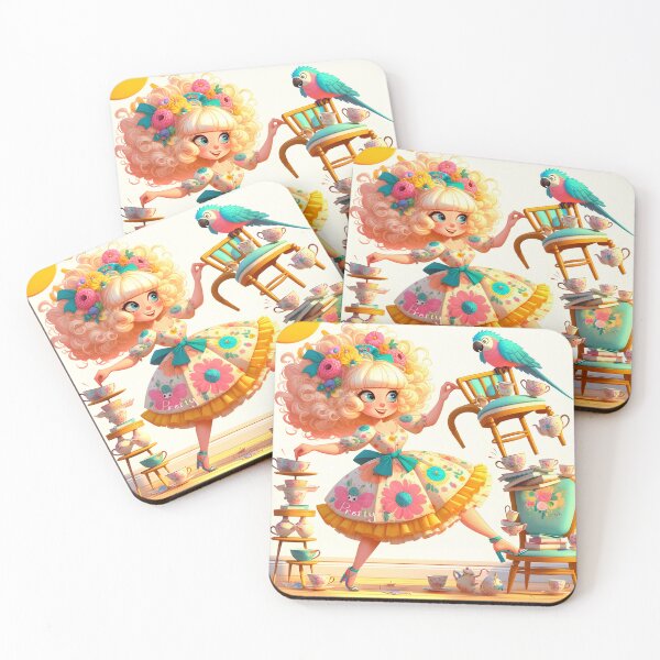 Item preview, Whimsical Tea Party Fantasy Illustration designed and sold by inkArtistryfine.