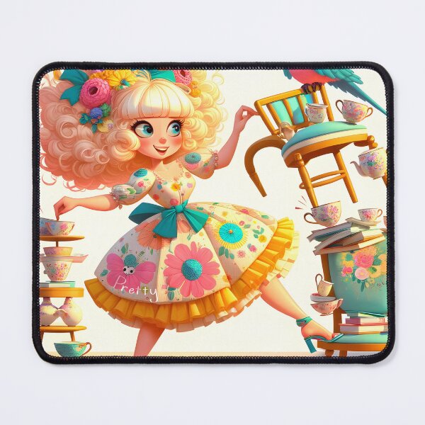 Item preview, Whimsical Tea Party Fantasy Illustration designed and sold by inkArtistryfine.