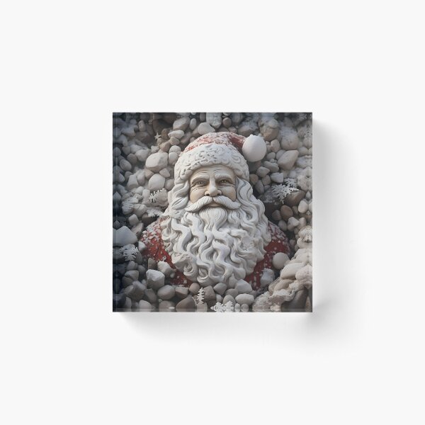 Item preview, Beach stone creation of Santa Calus print designed and sold by dcrc.