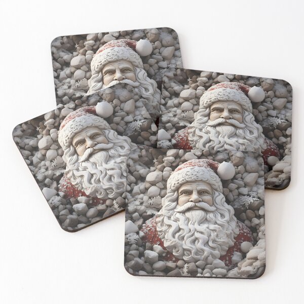Item preview, Beach stone creation of Santa Calus print designed and sold by dcrc.
