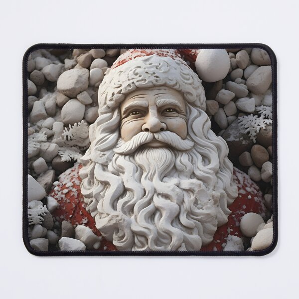 Item preview, Beach stone creation of Santa Calus print designed and sold by dcrc.