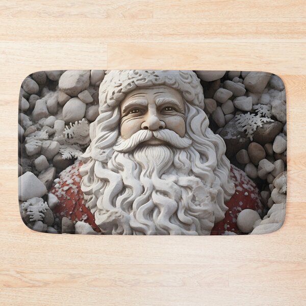Item preview, Beach stone creation of Santa Calus print designed and sold by dcrc.