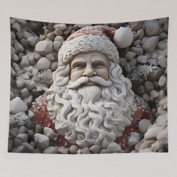 Item preview, Beach stone creation of Santa Calus print designed and sold by dcrc.