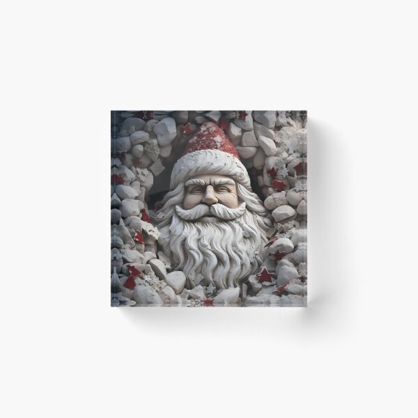 Item preview, Beach stone creation of Santa Calus print designed and sold by dcrc.