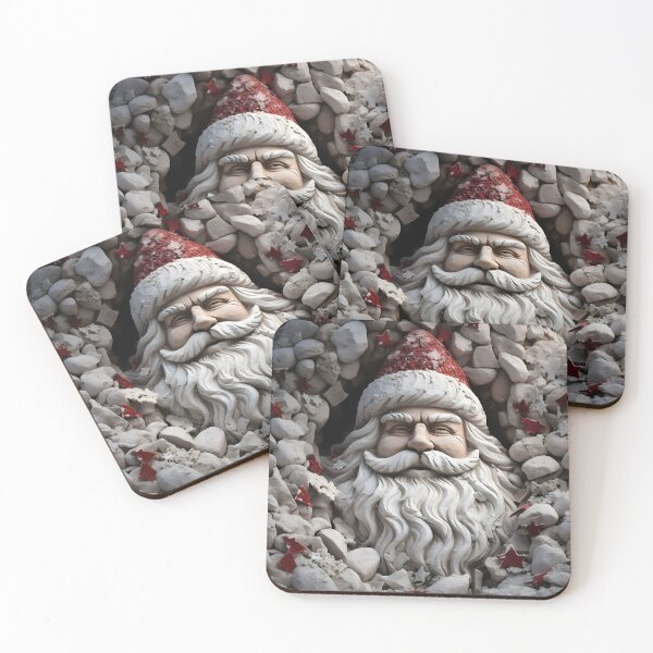 Item preview, Beach stone creation of Santa Calus print designed and sold by dcrc.