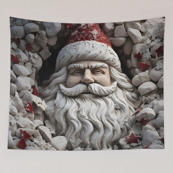 Item preview, Beach stone creation of Santa Calus print designed and sold by dcrc.