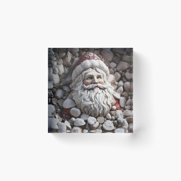 Item preview, beach stone creation of santa claus print designed and sold by dcrc.