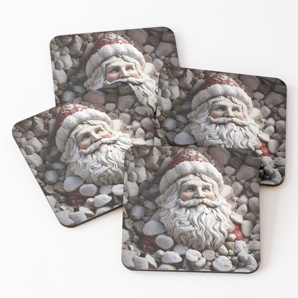 Item preview, beach stone creation of santa claus print designed and sold by dcrc.
