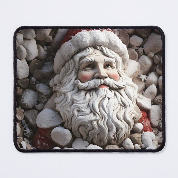 Item preview, beach stone creation of santa claus print designed and sold by dcrc.