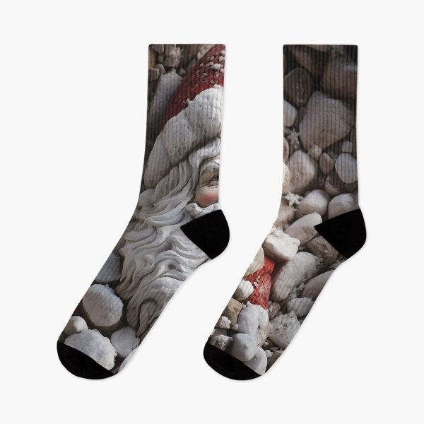 Item preview, beach stone creation of santa claus print designed and sold by dcrc.
